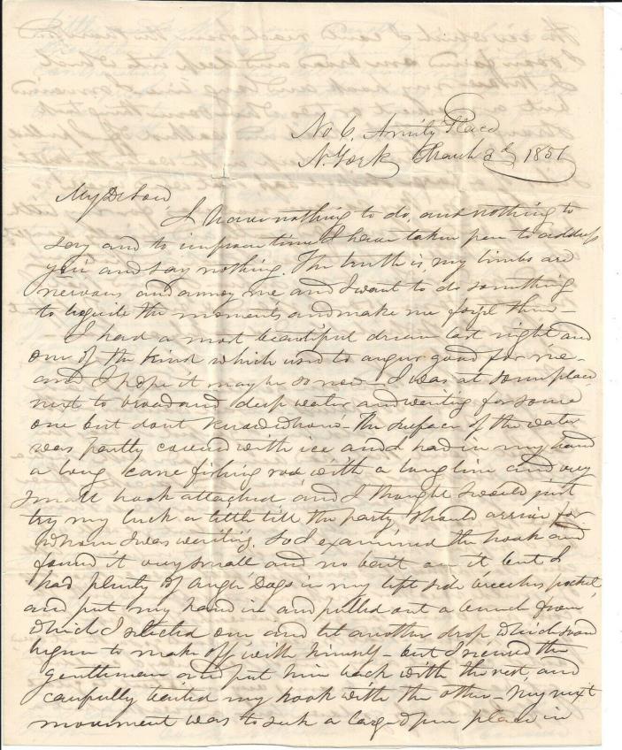 1851 - Letter to Son about his Dad's Fishing Dream