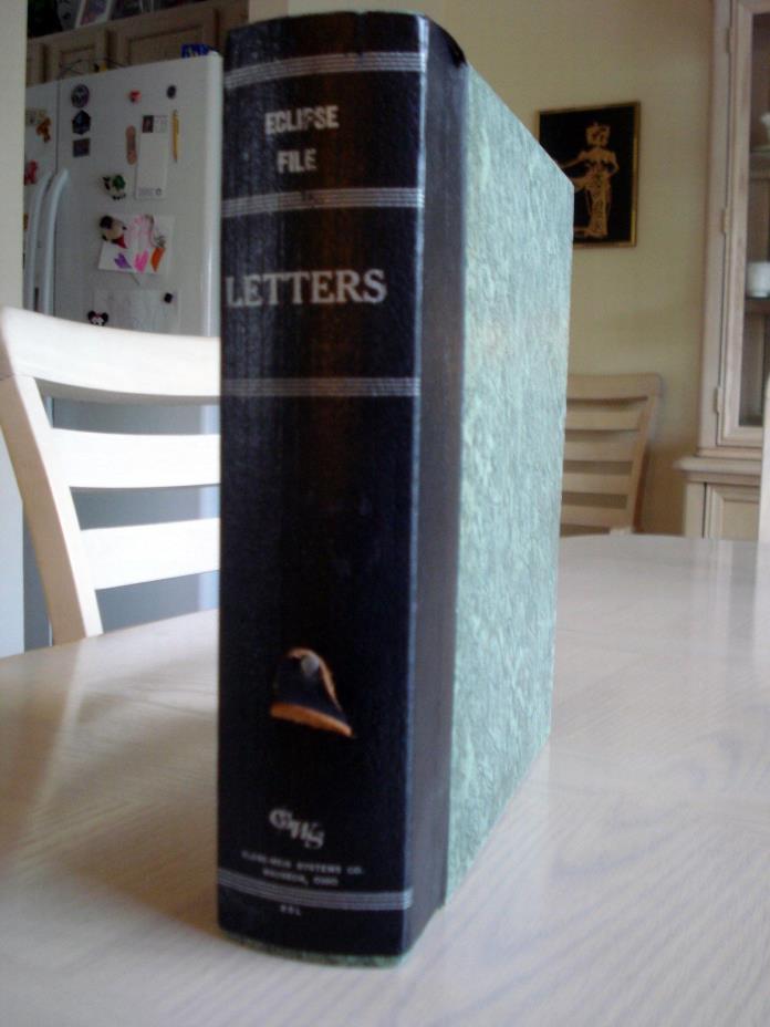 Vintage Book Style Letter Box File Holder Globe Weis Systems
