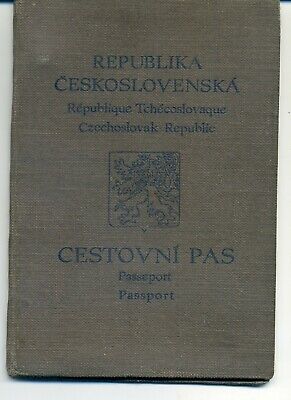 1945 Czechoslovakia  Expired Canceled Collectible Passport, Travel Document