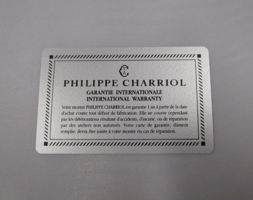 PHILIPPE CHARRIOL Automatic & Quartz Watch International Warranty Guarantee Card