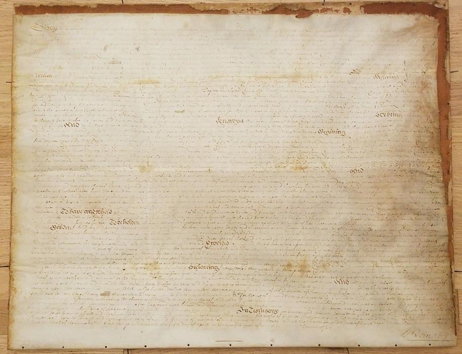 1726 Vellum Indian Land Patent-Deed-Indenture Mebie/Mabee FORT GEORGE/HUNTER