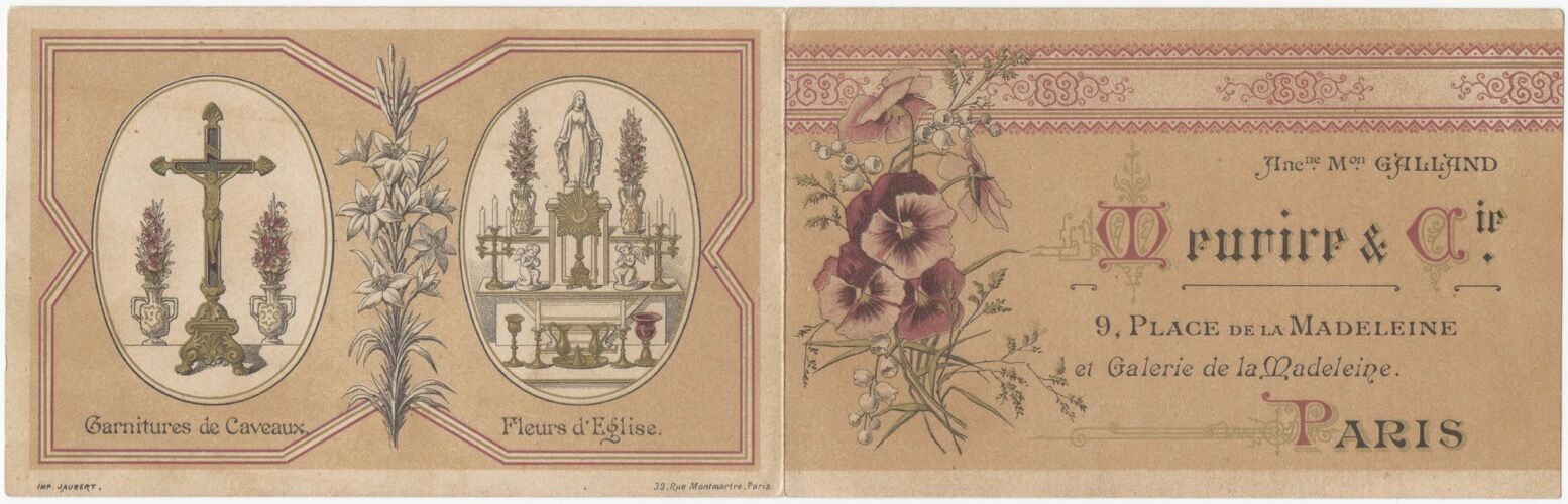 1880s Paris Church Ornament Dealer Chromo Brochure - Crosses Hearts Flowers &c