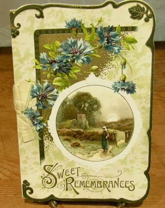 1911-1912 Sweet Remembrances Card Booklet ~ Signed ~ Germany Gold Gilt Lettering