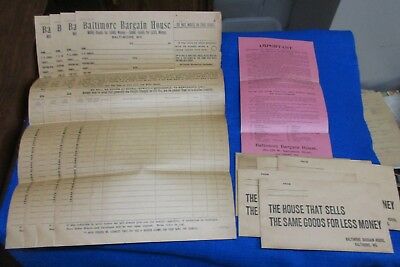 1910 Baltimore Bargain House Baltimore Maryland Order Forms Envelopes ++