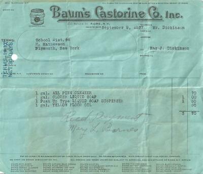 c1910 Billhead, Baum's Castorine Co. , Rome, NY