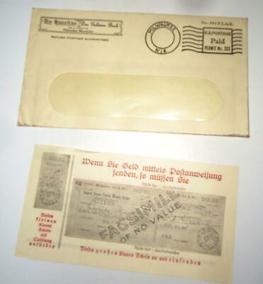 1929 Die Hausfrau Das Goldens Buch Letter Head USA MONEY Order Envelope