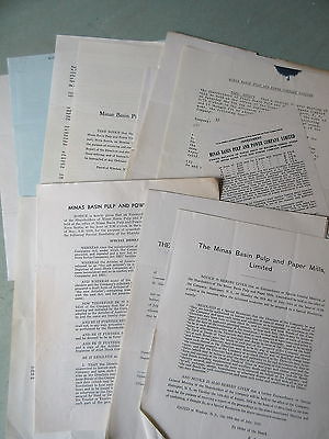 17 Old 1930's Pages Letters Minas Basin Pulp & Paper Mills Windsor NS