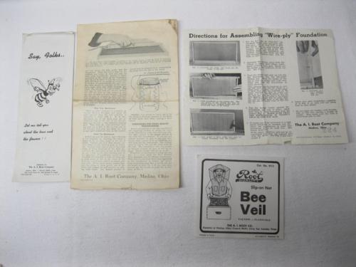A I Root Advertising Papers Wire Imbedder Ply Foundation Etc Vintage Beekeeping