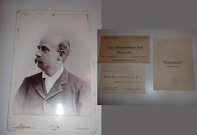 Vtg 1800s Glastonbury Inn, Houseville NY Lewis Co Dance, Business, Cabinet Cards