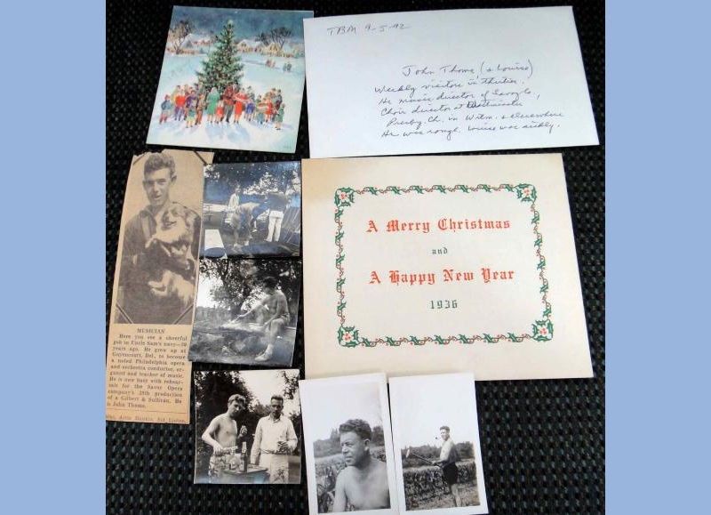 1940 vintage JOHN THOMS PHOTOS ephemera HOLIDAY CARDS Guyencourt, DE PHILA OPERA