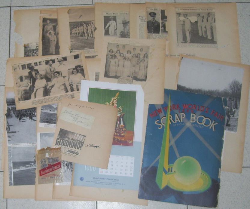 WWII Vintage Scrapbook Pages Newspaper Ephemera WW2 Roanoke VA 1941 to 1945