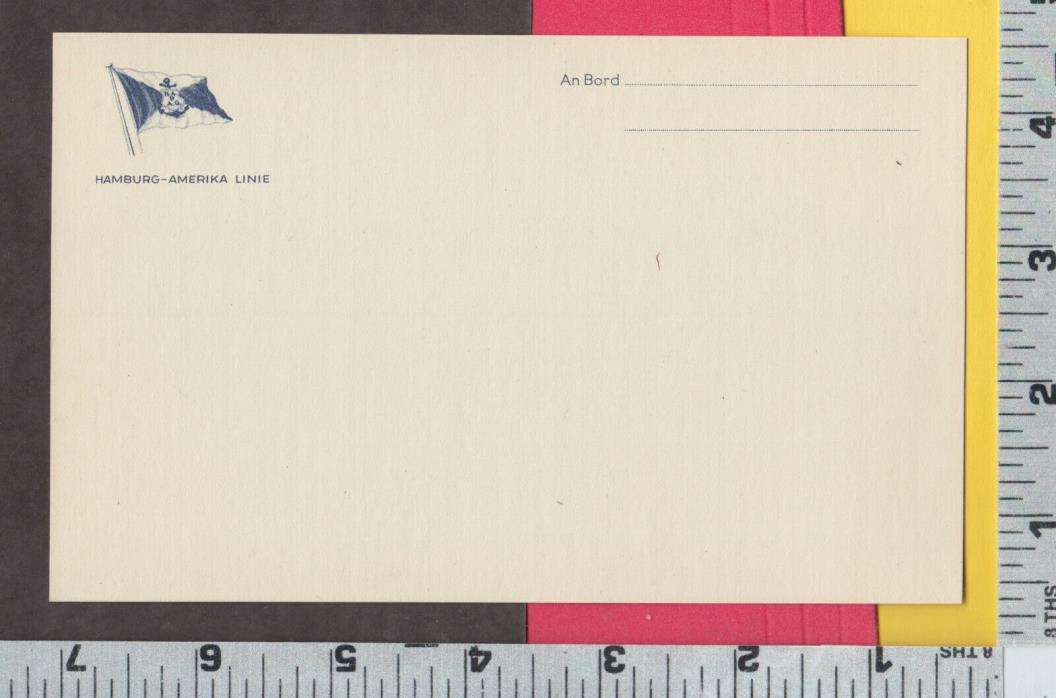 B735 Hamburg Amerika Line ship on-board ptcd ocean liner ship’s flag vexillology