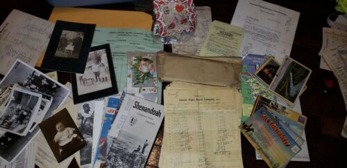 MIXED LOT VINTAGE PICTURES POSTCARDS EPHEMERA invoicesmap 1800's-1900's mystery