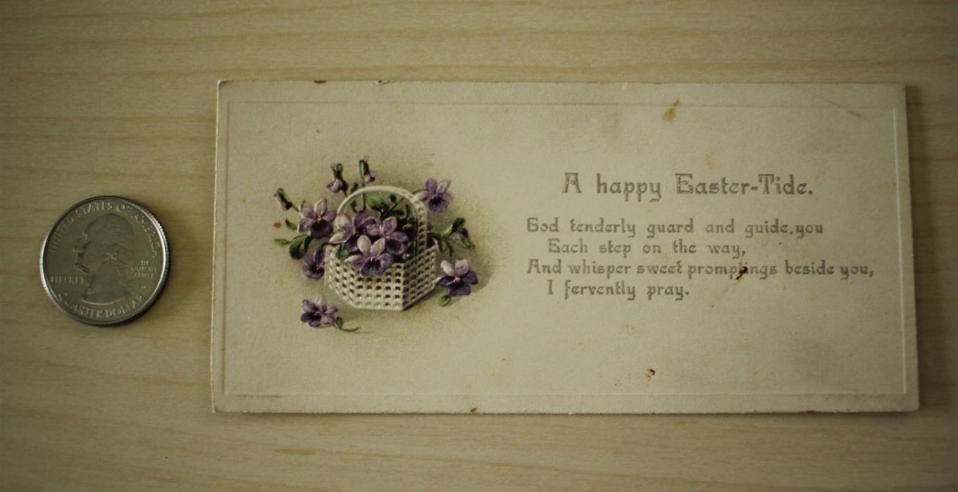 Vintage 1800s Early 1900s Happy Eastertide Easter Christian Holiday Card Germany