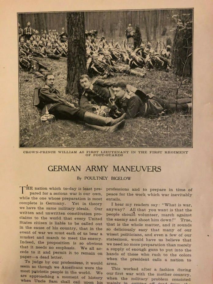 1905 German Army Maneuvers at Westphalia Emperor William illustrated