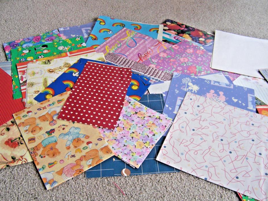LOT VTG Wrapping Paper Midcentury Baby Bridal All Occasion Gift Wrap Paper  NEW