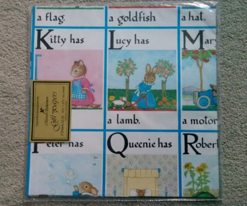 Vintage NEW Imported Marcel Schurman Children's Alphabet Gift Papers 2 Sheets