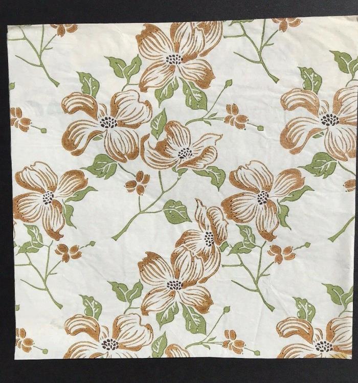 Vintage TIE TIE Wrapping Paper Silkscreened Flowers
