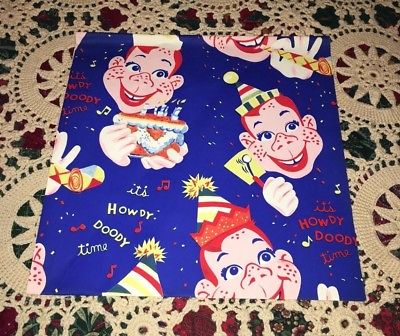 VTG WRAPPING PAPER GIFT WRAP 1950 BEN MONT HOWDY DOODY BIRTHDAY KAGRAN CORP