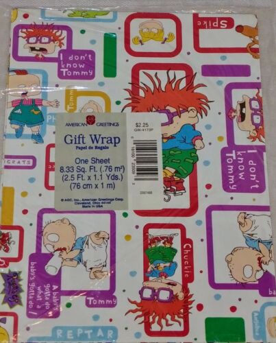 New Vtg RUGRATS American Greetings Gift Wrapping Paper Nickelodeon 1 sheet NIP
