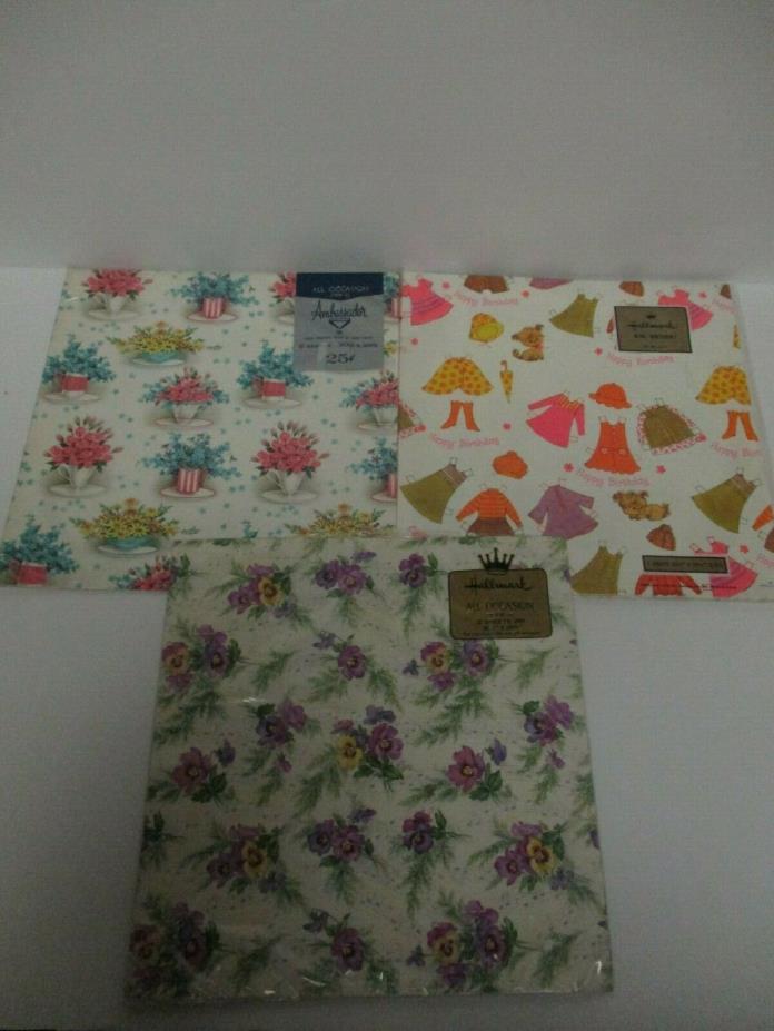 Vintage Wrapping Paper flowers new in package