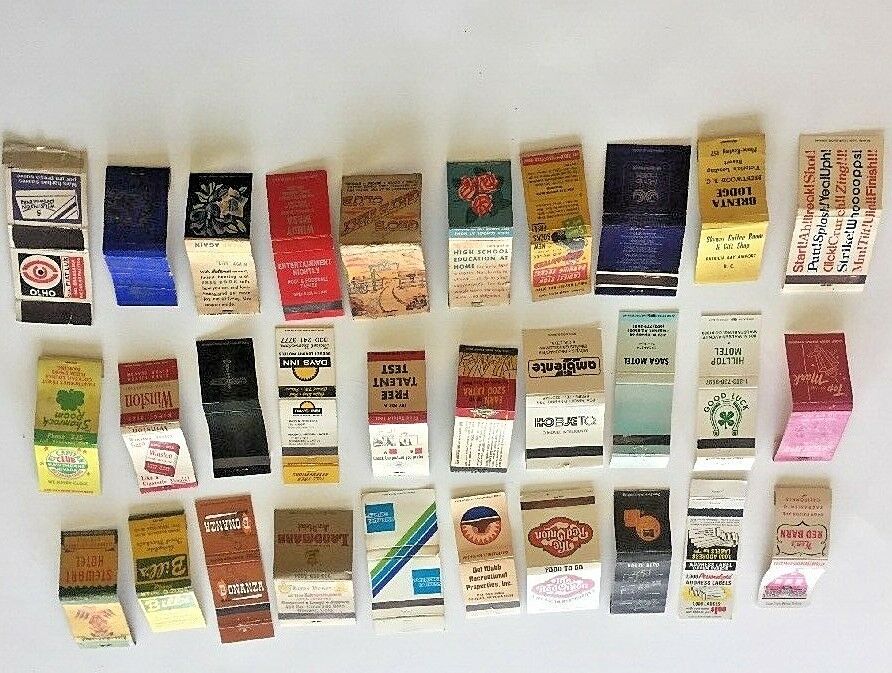 30 VINTAGE Empty MATCHBOOKS - Covers only  - Lot 227
