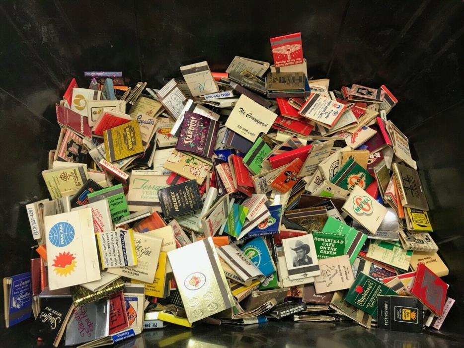 HUGE LOT 1100 VINTAGE MATCHBOOK COLLECTION UNSORTED DISCOVERY BOX! LOT3