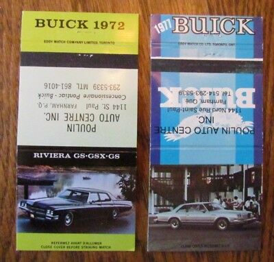 1972 & 77 BUICK CAR DEALER: POULIN AUTO CENTRE (FARNHAM, QUEBEC) -K3