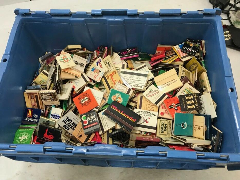 HUGE LOT 1100 VINTAGE MATCHBOOK COLLECTION UNSORTED DISCOVERY BOX! LOT2