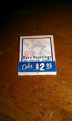 Norman Rockwell's 50 Rare Painting on Postage Stamps advertisment old Matchbook
