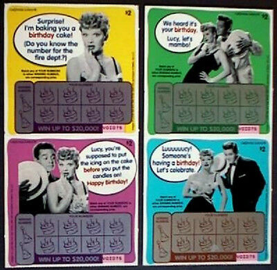 I Love Lucy Instant SV Lottery Tickets  CA issued in 1997
