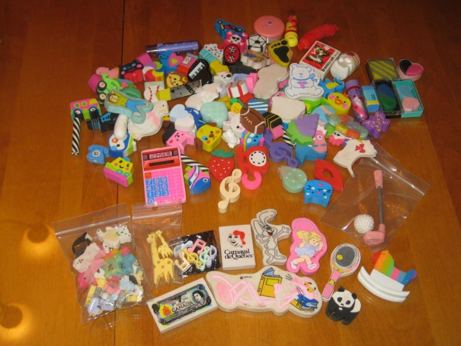 Lot of 145 pencil Erasers for Collectors (1.2 Kg / 2.6 pounds)
