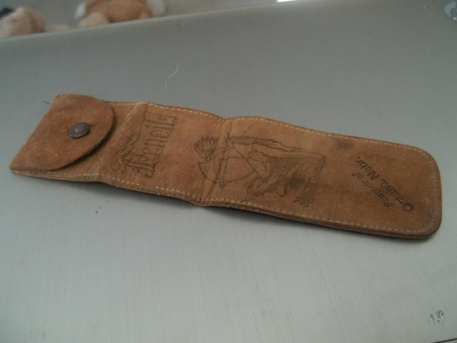 OLD LEATHER SCHOOL PENCIL POUCH