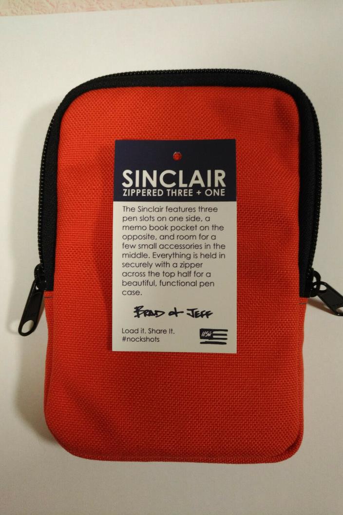 Nock Sinclair Three Pen Case - Mandarin/Steel