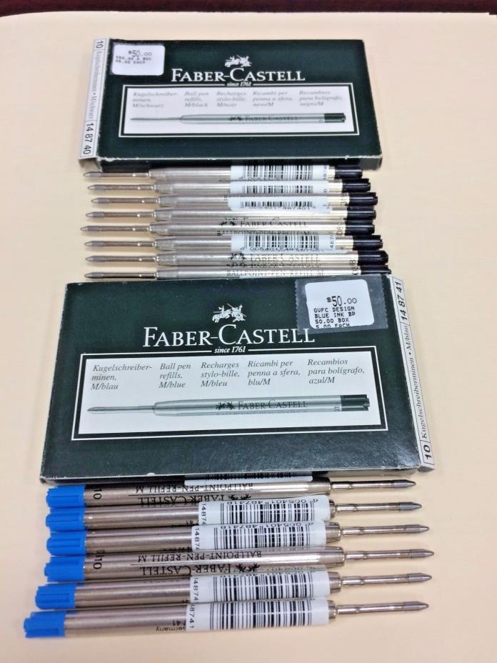 Faber- Castell Ball pen med refills, 6 blue and 8 black model 148740 and 148741