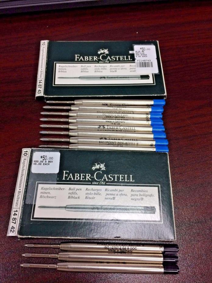Faber- Castell Ball pen bold refills, 8 blue and 3 black model 148742 and 148743
