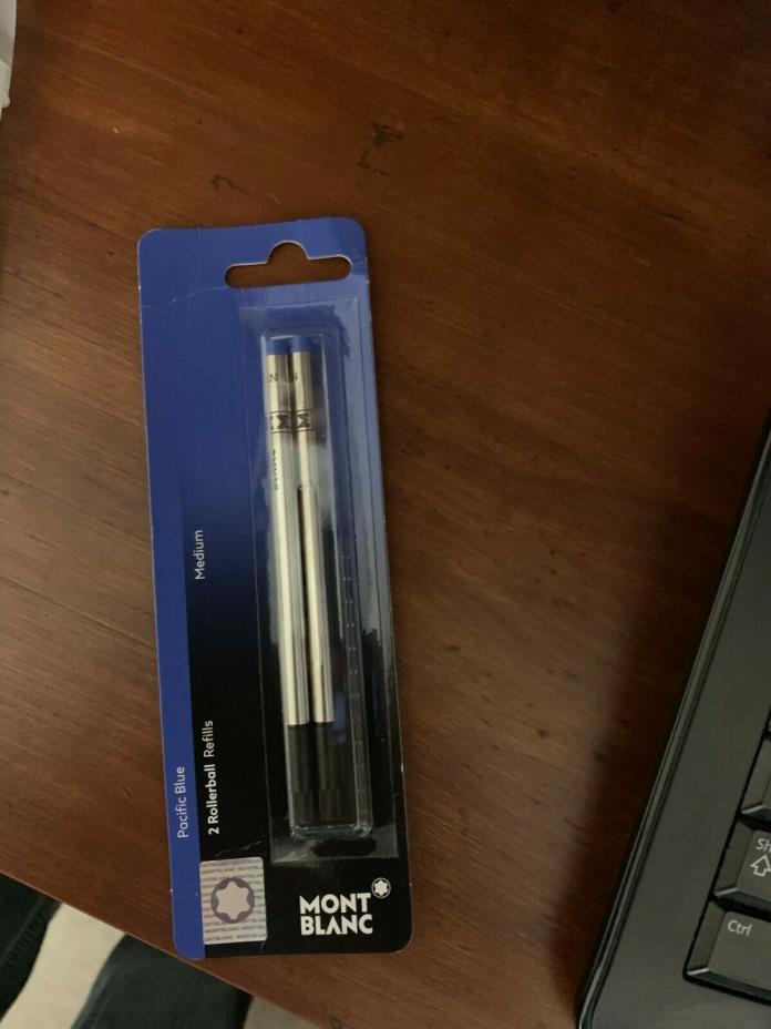 OPEN PACKAGE TWO GENUINE - MONTBLANC Rollerball Pen Refills - BLUE -MEDIUM POINT