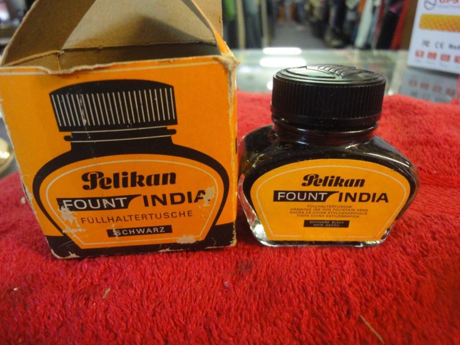 Vintage Pelikan Fount India Drawing ink for fountain pens Black w/ Box germany