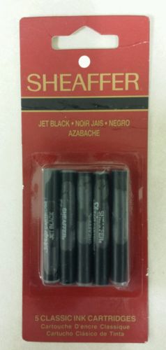 Fountain Pen Refills! Sheaffer White Dot! Pack of 5 Jet Black! (1990) Nice Item