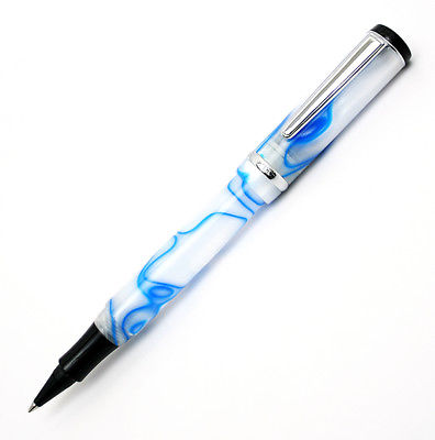 Rosetta Magellan Ink Cartridge Rollerball Pen, Pearl & Blue, Chrome Trim
