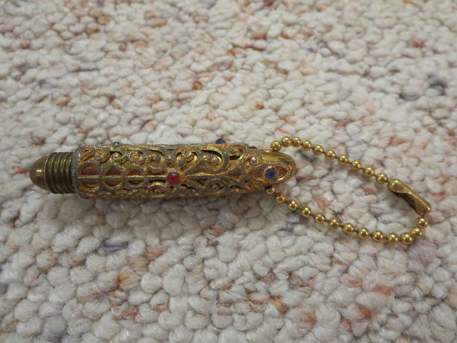 BULLET PEN with Key Chain ~ Ornate Golden Bejeweled Appearance (Gold Gem Jewel)