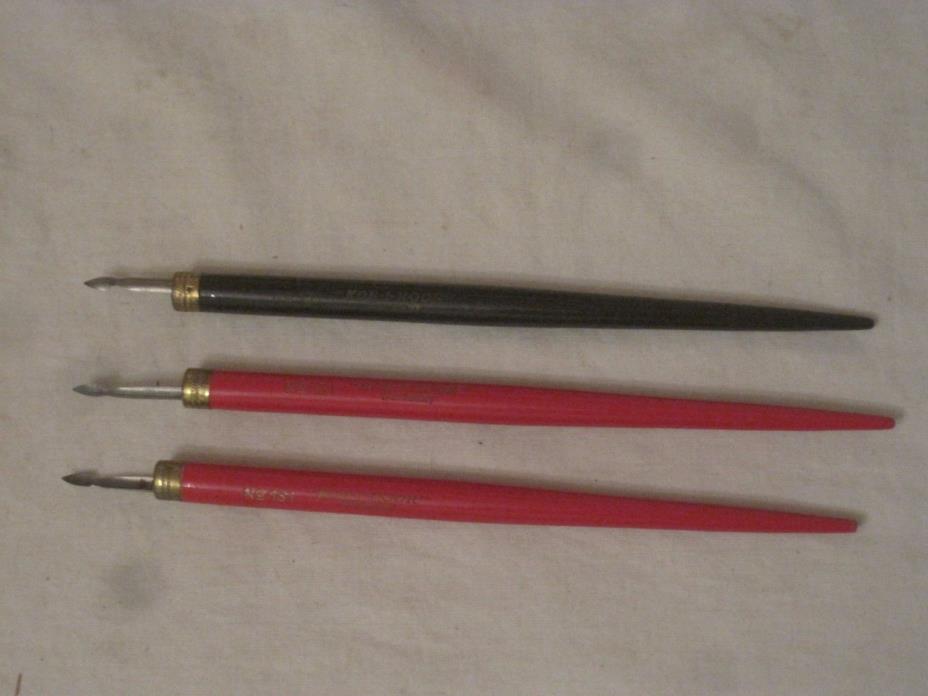 3 vintage KOH-I-NOOR no. 131 wooden handle nib dip fountain pen pens lot Germany
