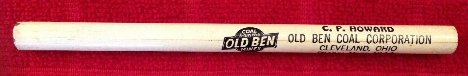 Vintage Advertising Pencil Old Ben Coal Corporation Mines Cleveland Ohio