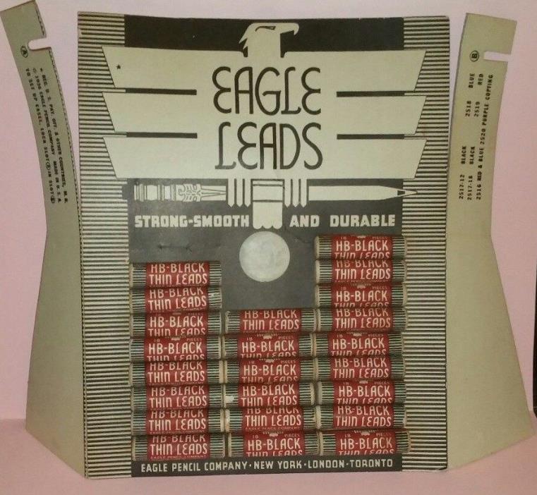 Eagle Leads Display Advertising Easel w/23 Wooden Lead Tubes/Boxes Unopened NIB