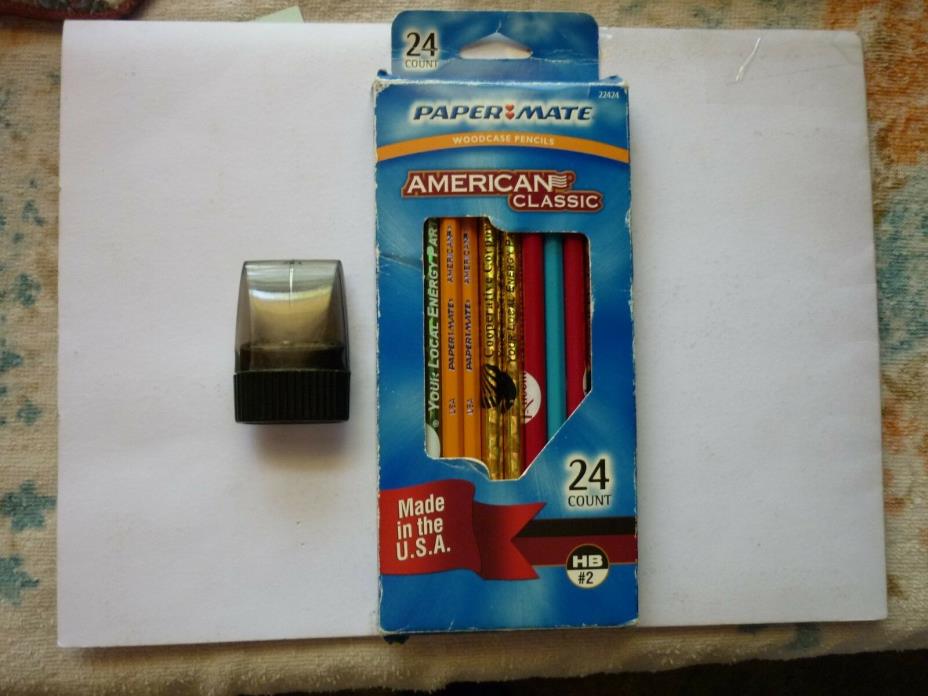Box of 24 Advertising Wooden Pencils-Electric Co-Op Rheem + 1960s Mini Sharpener