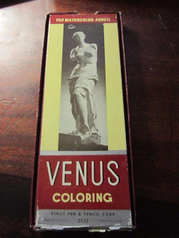 Vintage Venus Coloring Watercolor Pencils 2115 in Original Box Six Pencils