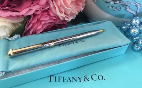 Tiffany & Co. Pen University California Ruthenium & Gold T Clip Emblem