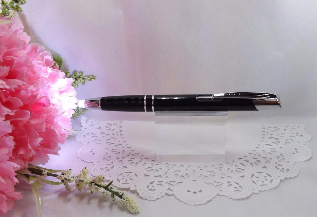 2 in 1 Marval Black LED Lighted Tip Night Writer Ballpoint Pen HIGH QUALITY