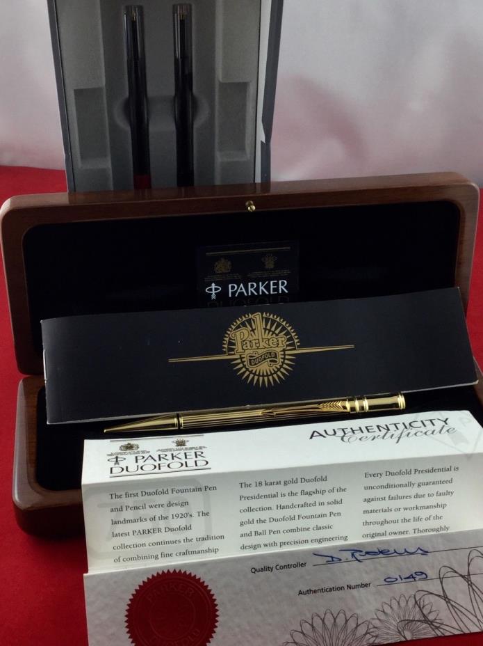 PARKER Duofold Presidential 18k Solid Gold Ball Pen Rare Limited Edition #149