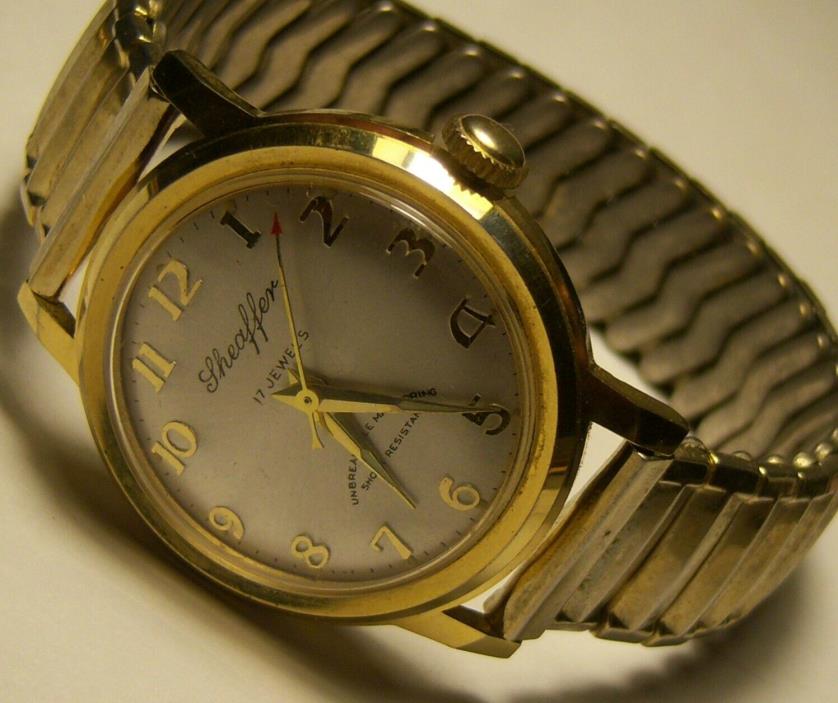 Vintage Sheaffer 17 Jewel Red Pointer Wristwatch Dealer Incentive -nos type